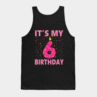 Kids Sweet Donut It'S My 6Th Birthday 6 Yrs Old Gift Tank Top